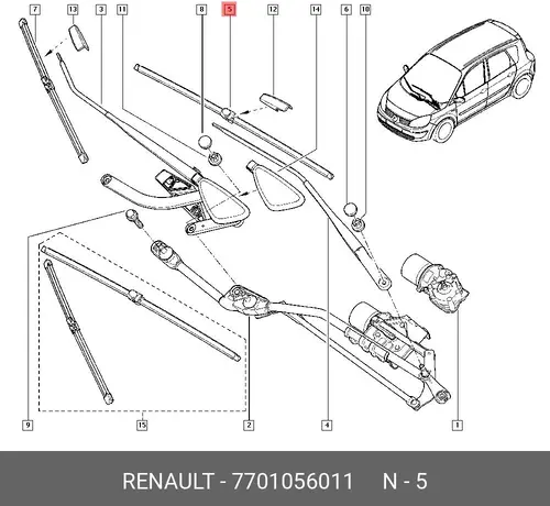 Щетка стеклоочистителя 7701056011 RENAULT
