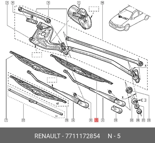 Щетка стеклоочистителя 7711172854 RENAULT