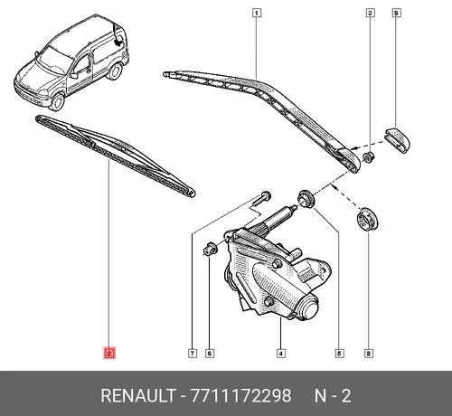 Щетка стеклоочистителя 7711172298 RENAULT