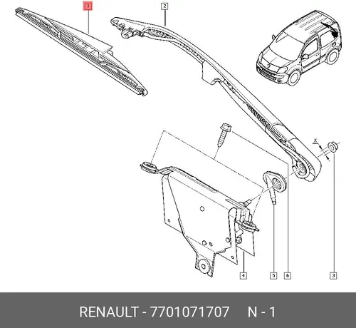 Щетка стеклоочистителя 7701071707 RENAULT