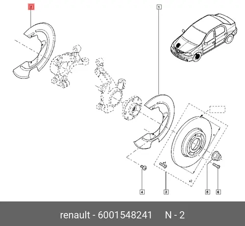 щиток тормозного диска!\ Renault 6001548241
