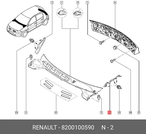 Щетка стеклоочистителя 8200100590 RENAULT