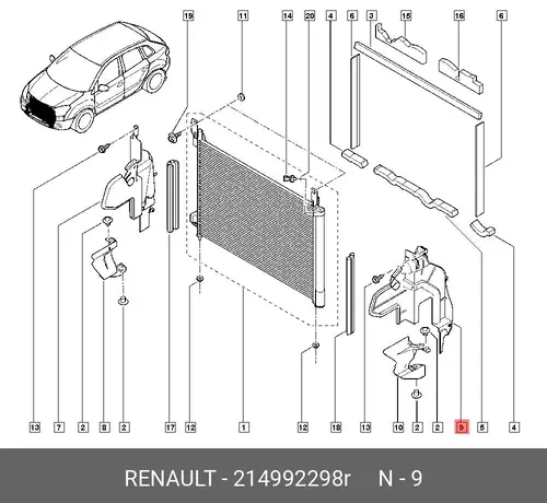 ЩИТОК РАДИАТОРА 214992298R RENAULT