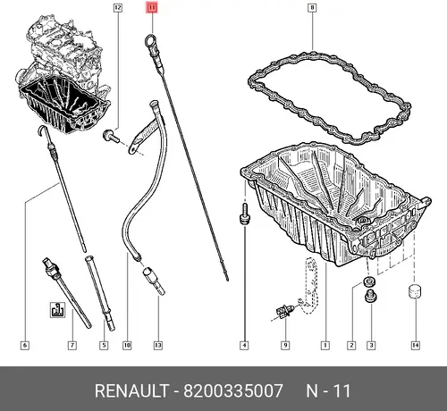 Масляный щуп RENAULT 8200335007