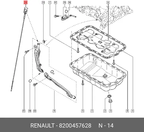 Масляный щуп RENAULT 8200457628