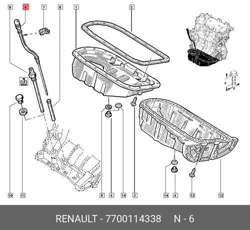 Масляный щуп RENAULT 7700114338