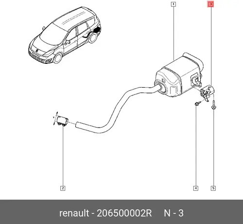 ОПОРА ГЛУШИТЕЛЯ 206500002R RENAULT