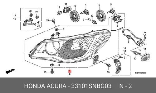 Фара HONDA 33101SNBG03