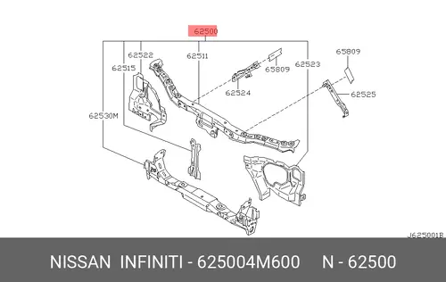 ПАНЕЛЬ ПЕРЕДНЯЯ 625004M600 NISSAN