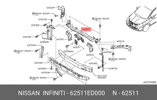 ПАНЕЛЬ ПЕРЕДНЯЯ 62511ED000 NISSAN
