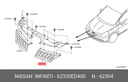 Решетка радиатора NISSAN 62330ED400