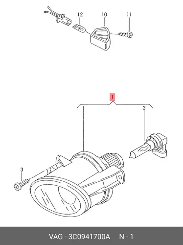 Фара противотуманная VAG 3C0941700A
