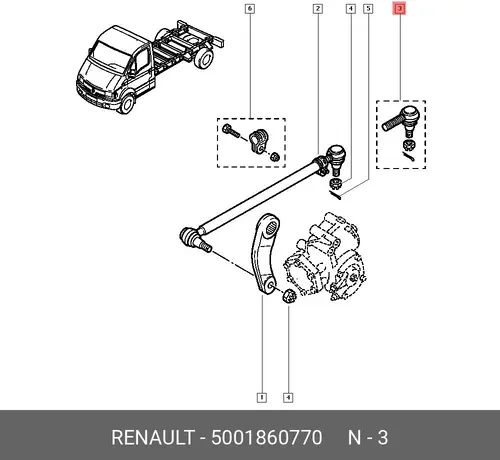 Рулевой наконечник RENAULT 5001860770