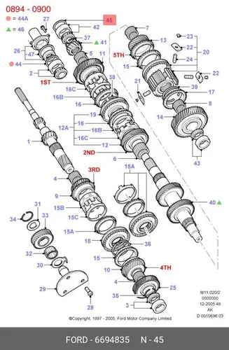 6694835 Шайба регулировочная MTX75 1.91 FORD