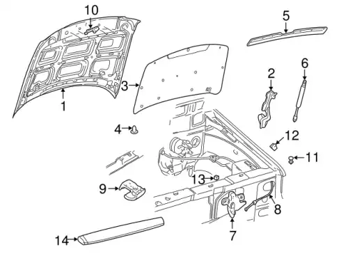  СПОЙЛЕР КАПОТА 6L2Z-16C900-A FORD