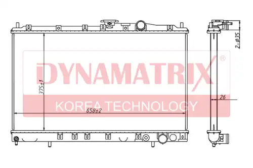 Радиатор системы охлаждения двигателя DYNAMAX DR62839