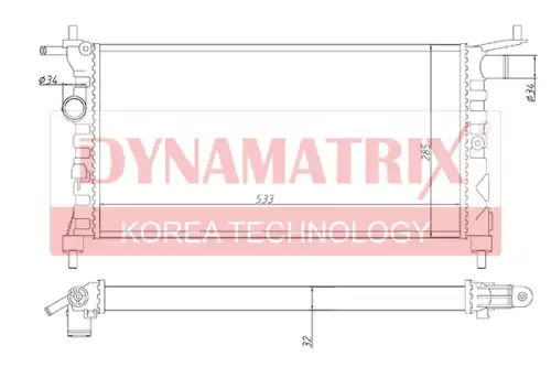 Радиатор системы охлаждения двигателя DYNAMAX DR632851