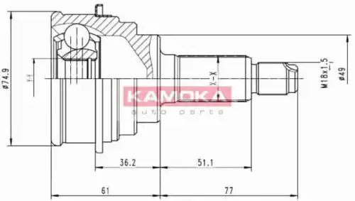 ШРУС наружный KAMOKA 6836