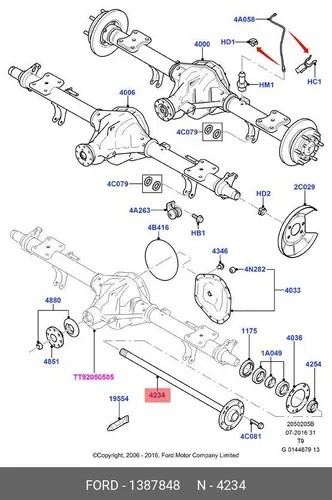 полуось задняя!\ Ford Transit 06> 1387848