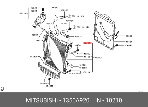 Крышка радиатора MITSUBISHI 1350A920