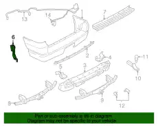 Кронштейн заднего бампера левый 3L2Z-17D943-AA FORD
