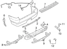 Кронштейн заднего бампера левый 3L2Z-17D943-AA FORD