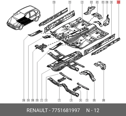 Порог blech ma 7751681997 RENAULT