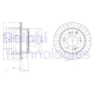 Тормозной диск DELPHI BG4331 вентилируемый , задняя ось