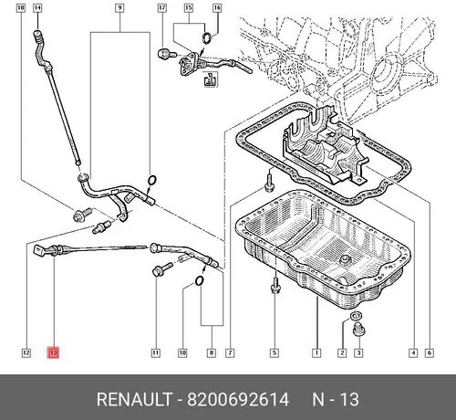 Масляный щуп RENAULT 8200692614
