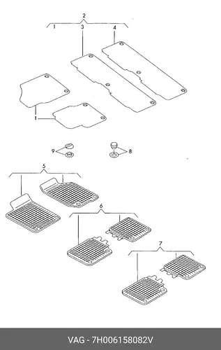 Коврики в салон VAG 7H006158082V