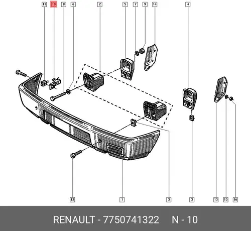 Кронштейн бампера 7750741322 RENAULT