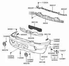 КРОНШТЕЙН БАМПЕРА ПЕР. ВЕРХ. STF (04~) ( 8655126910 HYUNDAI