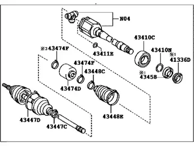 ПРИВОД ПРАВ. 43410-0T060 TOYOTA / LEXUS
