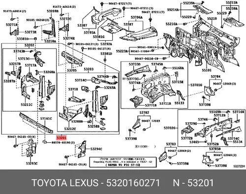  ПАНЕЛЬ КРЕПЛЕНИЯ РАДИАТОРА 53201-60271 TOYOTA / LEXUS