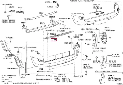 БАМПЕР ЗАДНИЙ 5215042910 TOYOTA / LEXUS