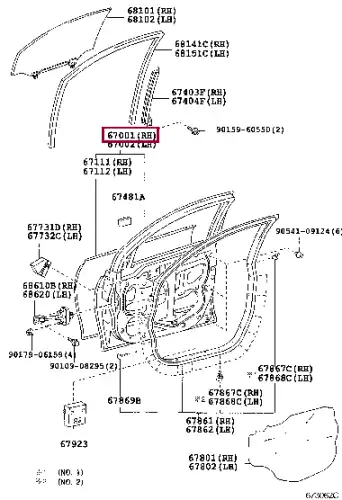 ДВЕРЬ ПЕРЕДНЯЯ 6700105050 TOYOTA / LEXUS