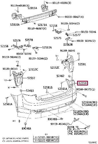 БАМПЕР ЗАДНИЙ 5215905909 TOYOTA / LEXUS