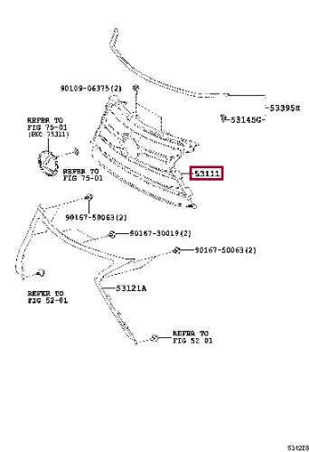 Решетка радиатора TOYOTA / LEXUS 5311178050