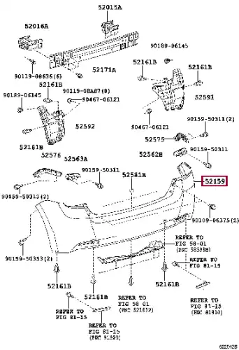 БАМПЕР ЗАДНИЙ 521590F911 TOYOTA / LEXUS