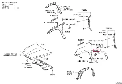 Крыло TOYOTA / LEXUS 5381242250