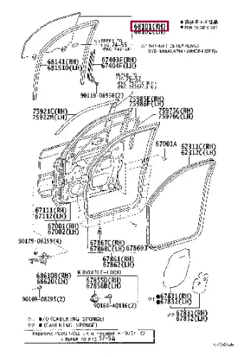 СТЕКЛО ДВЕРИ 6810160331 TOYOTA / LEXUS