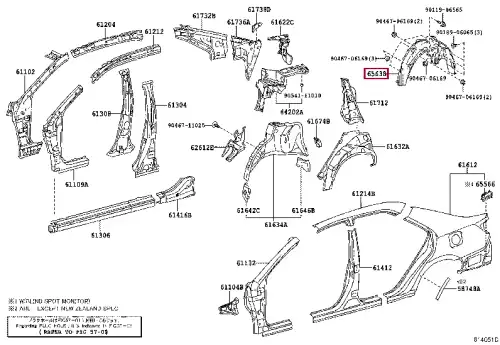 Подкрылок TOYOTA / LEXUS 6563833050