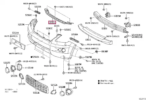 Усилитель бампера TOYOTA / LEXUS 52521-60140