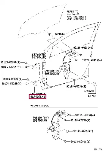 ПЕТЛЯ ДВЕРНАЯ 68740-0D071 TOYOTA / LEXUS