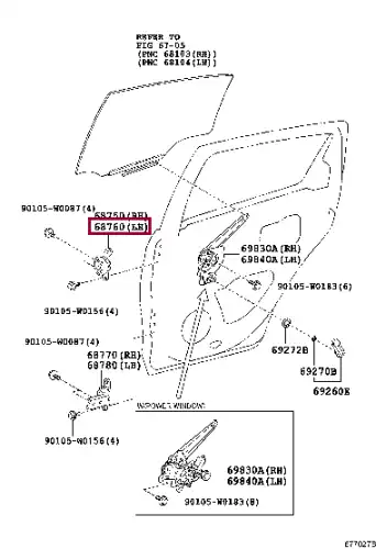 HINGE ASSY, RR DOOR, 68760-0D061 TOYOTA / LEXUS