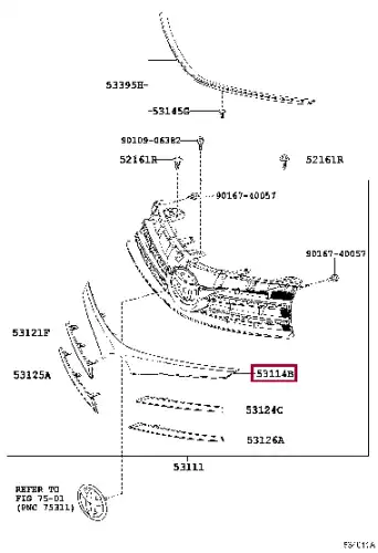 Решетка радиатора TOYOTA / LEXUS 5311402290