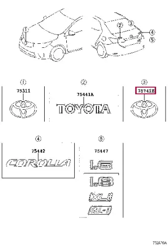 ЭМБЛЕМА ' 90975W2008 TOYOTA / LEXUS