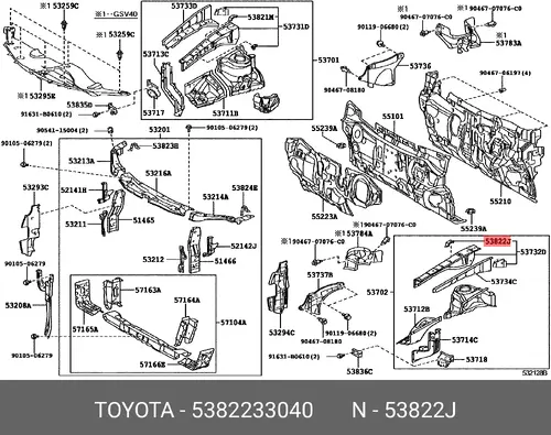 КРОНШТЕЙН 5382233040 TOYOTA / LEXUS