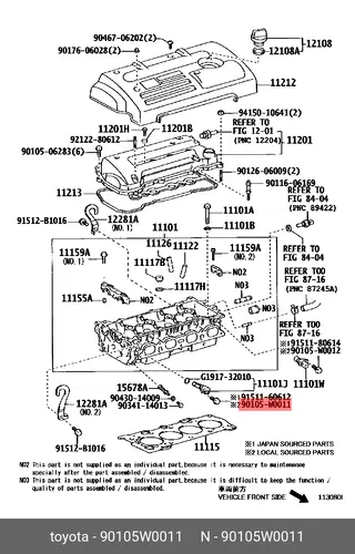 БОЛТ РЕССОРЫ 90105W0011 TOYOTA / LEXUS