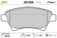 Тормозные колодки дисковые VALEO 301558
